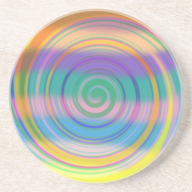 Multi Colour Abstract Swirl Coaster (Front)