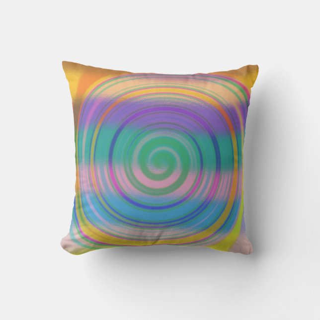 Multi Colour Abstract Swirl Cushion (Front)