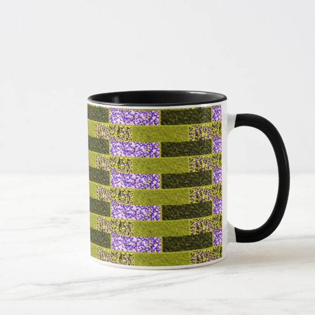 Multi Colour Alternating Lines Abstract Mug (Right)