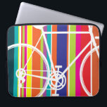 multi colour bike design Laptop Sleeve<br><div class="desc">Colourful stripe bicycle design design laptop case for your computer. Other colours available.</div>