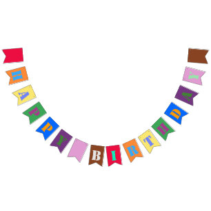 Multi-colour Birthday Party Bunting Flags