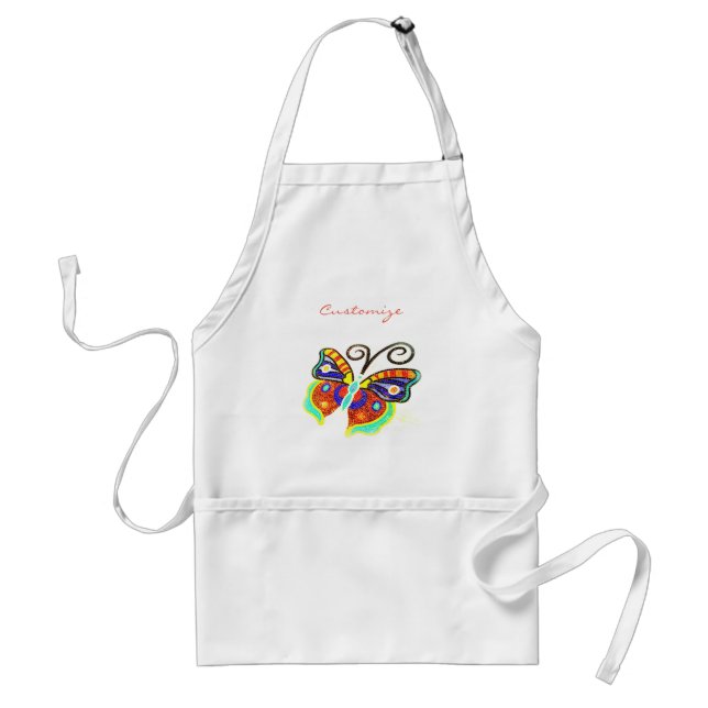 Multi-colour butterfly any background Thunder_Cove Standard Apron (Front)
