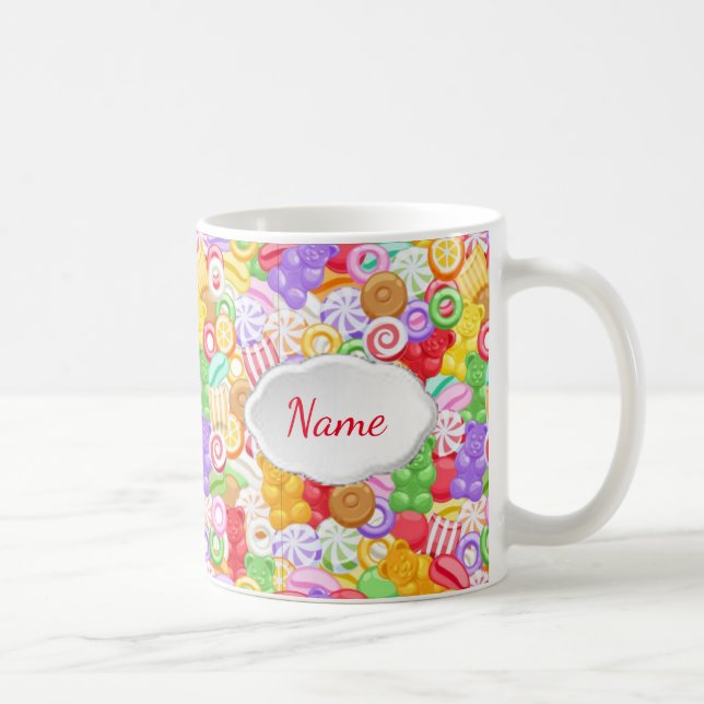 Multi Colour Candy Personalised Mug (Right)