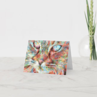 Multi-Colour Cat Thank You Card