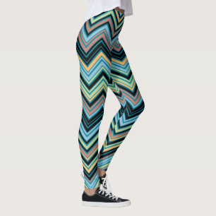 Multi Colour Chevron Pattern Leggings