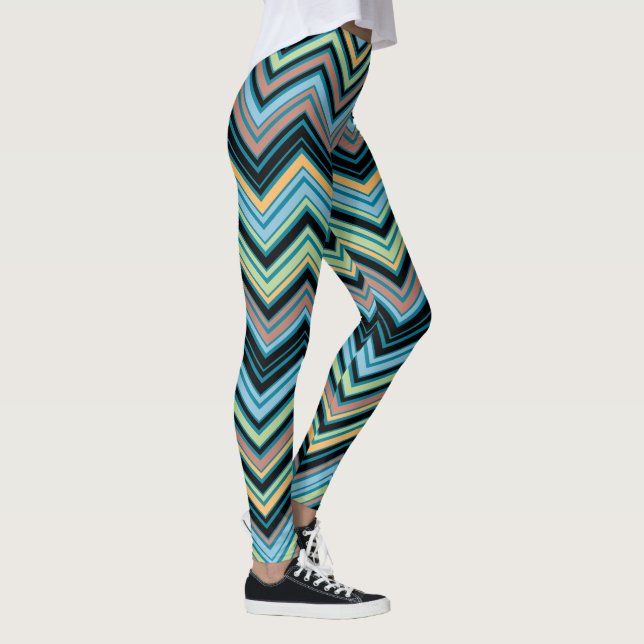 Multi Colour Chevron Pattern Leggings (Right)