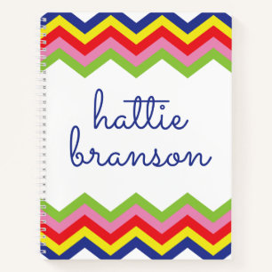 Multi Colour Chevron Spiral Notebook