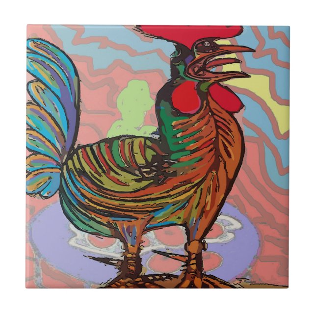 Multi Colour Chicken Tile (Front)