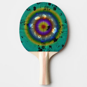 Multi-Colour Circled Pattern Ping Pong Paddle