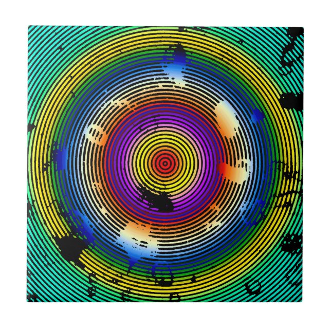 Multi-Colour Circled Pattern Tile (Front)