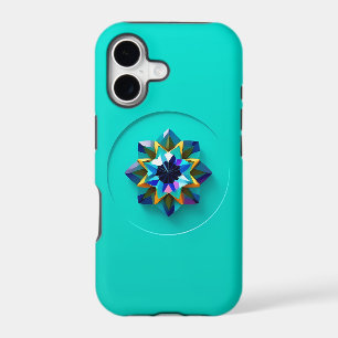 Multi- Colour Crystal Design on Teal