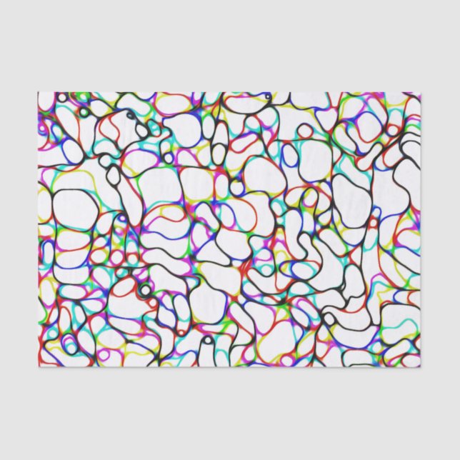 Multi-Colour Curvy Abstract Pattern Tissue Paper (Front)