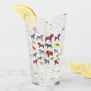 Multi Colour Dala Horses Glass