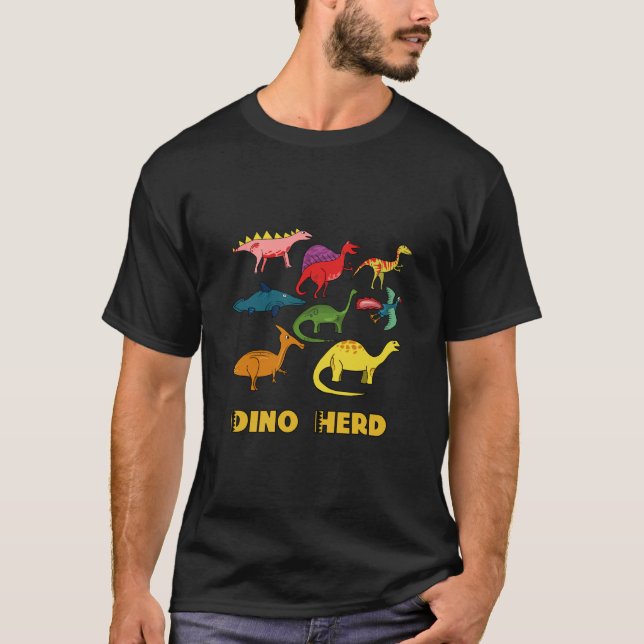 Multi Colour Dinosaur Art Work T-Shirt (Front)