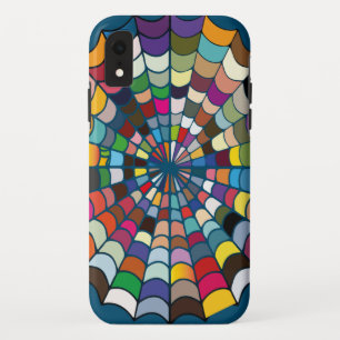 Multi colour Distorted Spider Web Pattern iPhone XR Case