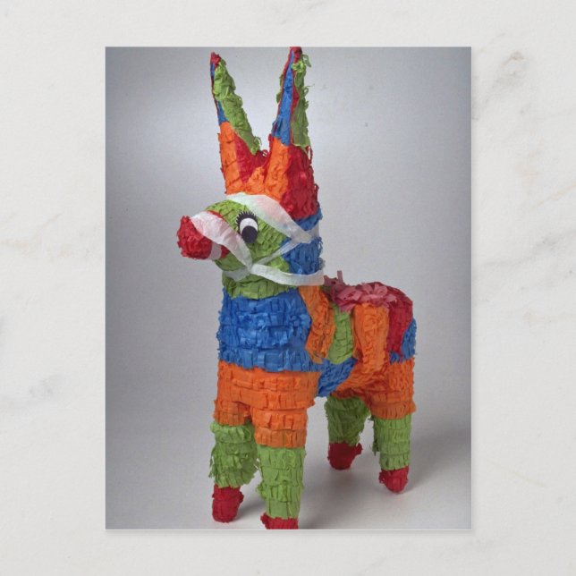 Multi Colour Donkey pinata for parties Postcard (Front)