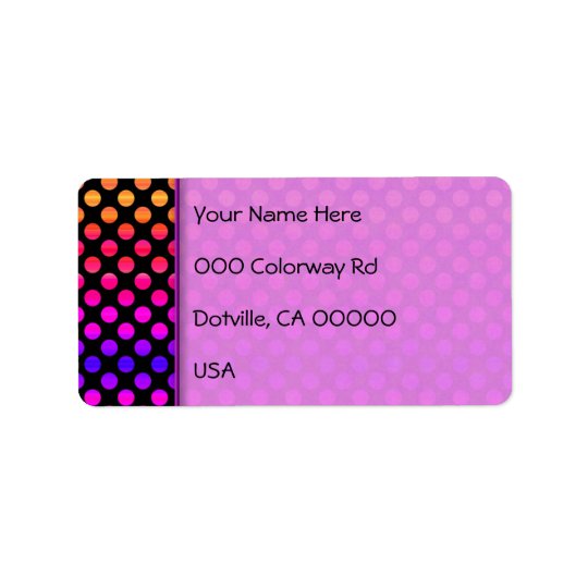 Multi-colour Dots Address Label