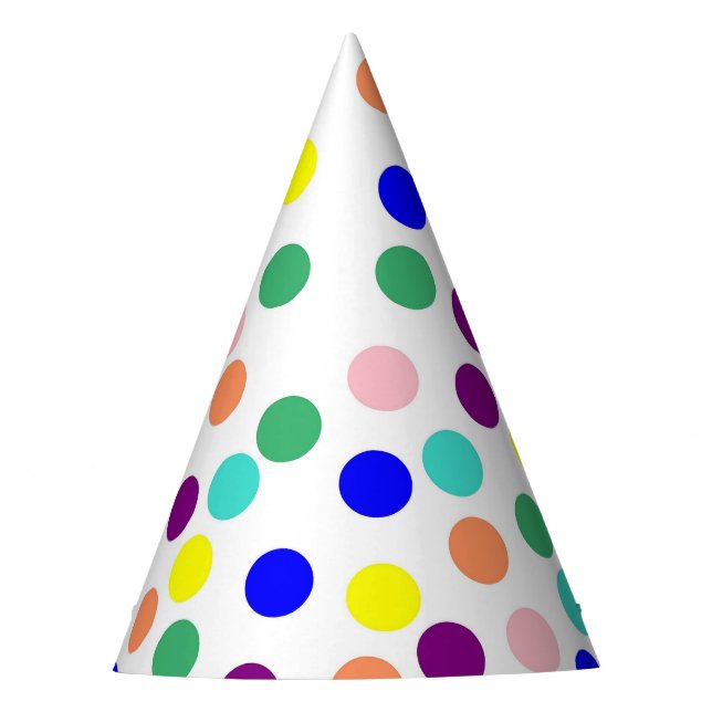 Multi colour dots party hat (Front)
