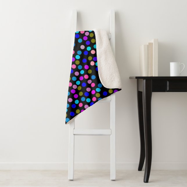 Multi colour dots sherpa blanket (In Situ)