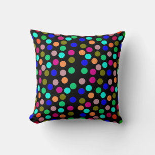 Multi colour dots throw pillow