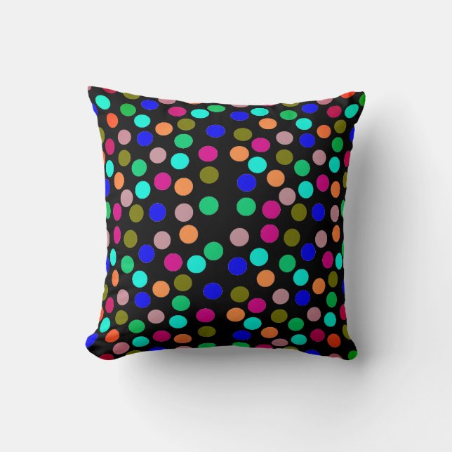 Multi colour dots throw pillow (Front)