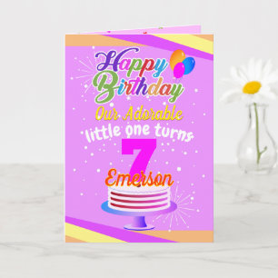 Multi Colour Editable Unisex Happy Birthday   Pink Card