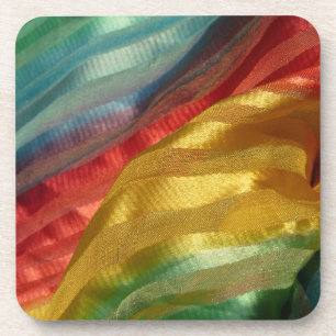 Multi Colour Fabric Rainbow Coaster