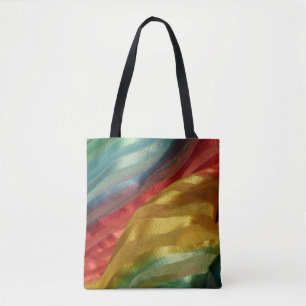 Multi Colour Fabric Rainbow Tote Bag