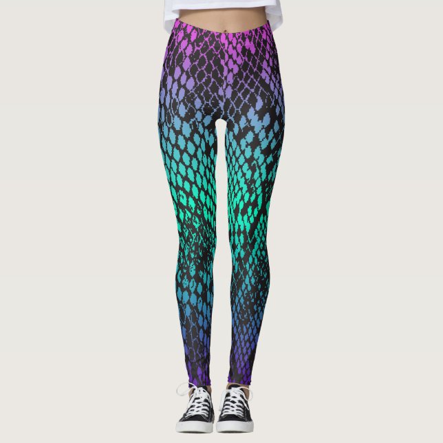 Multi-Colour Fade Snakeskin Leggings (Front)