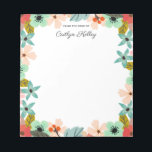 Multi Colour Flowers From the Desk of Personalised Notepad<br><div class="desc">This pretty notepad features modern multi colour flowers and your personalisation.  Use the template form to add your text.</div>