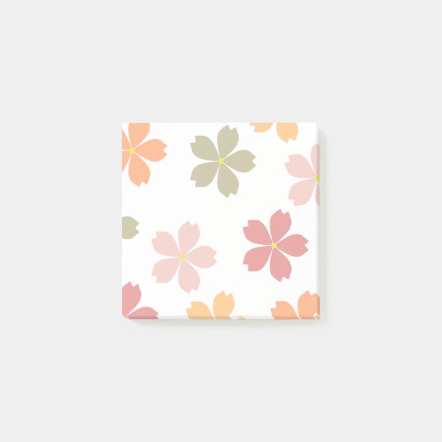 Multi colour flowers post-it notes (Front)
