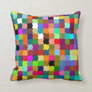 Multi Colour Funky Stripes Paint Pattern Art Cushion