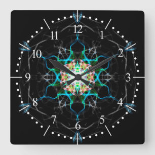 Multi colour galaxy light into space square wall clock
