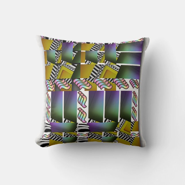Multi Colour Geometric Decorator  Cushion (Front)