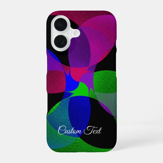 Multi Colour Geometric Fusion iPhone 16 Case (Back)