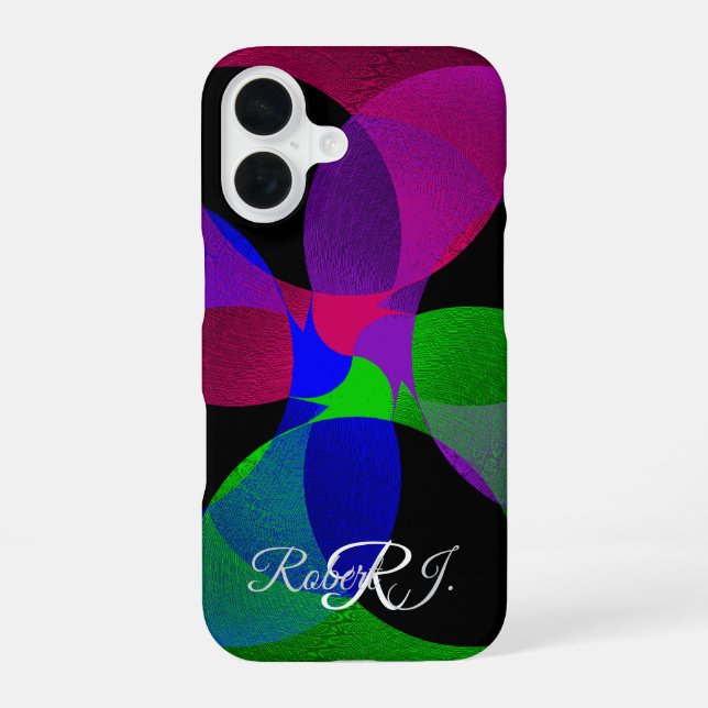 Multi Colour Geometric Fusion iPhone 16 Case (Back)