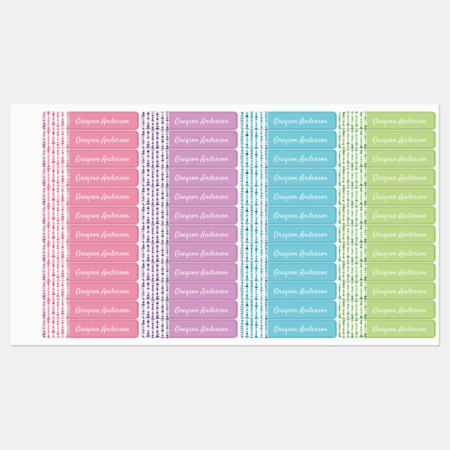 Multi-colour Geometric Triangle Kids Label Skinny (Sheet)