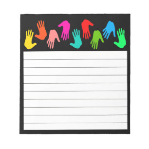 Multi colour hands notepad