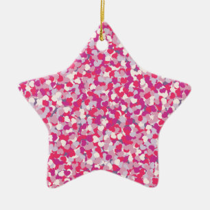 multi Colour Heart Confetti2 Ceramic Ornament