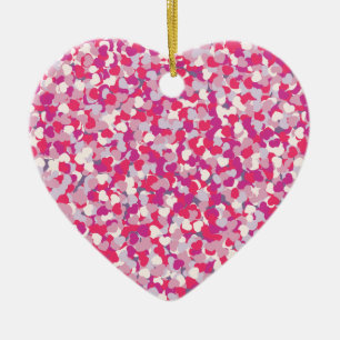 multi Colour Heart Confetti2 Ceramic Tree Decoration