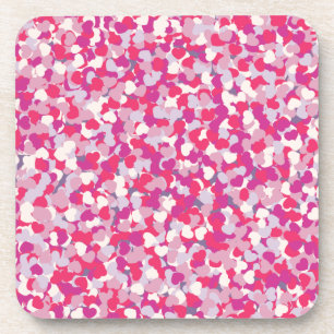 multi Colour Heart Confetti2 Coaster