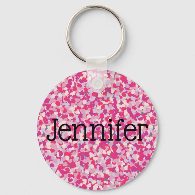 multi Colour Heart Confetti2 Key Ring (Front)