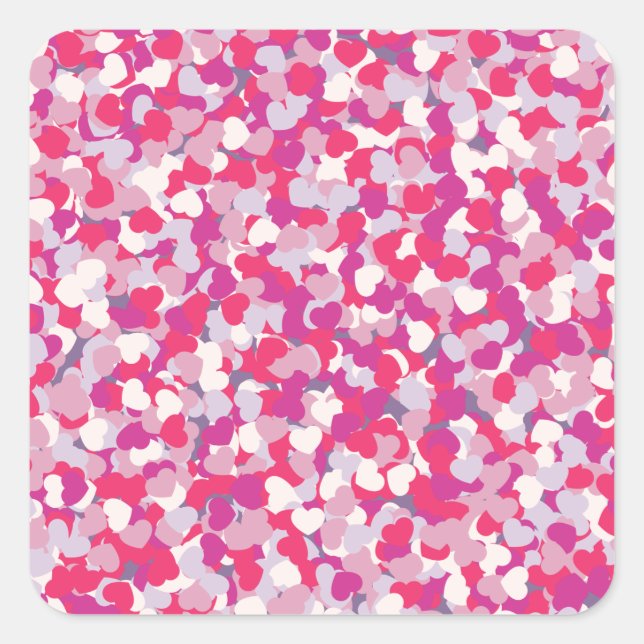 multi Colour Heart Confetti2 Square Sticker (Front)