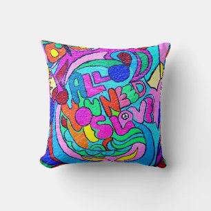 multi-colour hippie-style love pillow