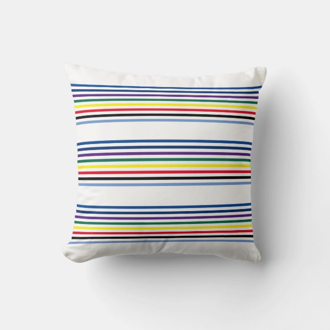 Multi-Colour Horizontal Stripes Colourful Cushion (Front)