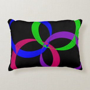 Multi Colour Interchange Geometric Accent Pillow