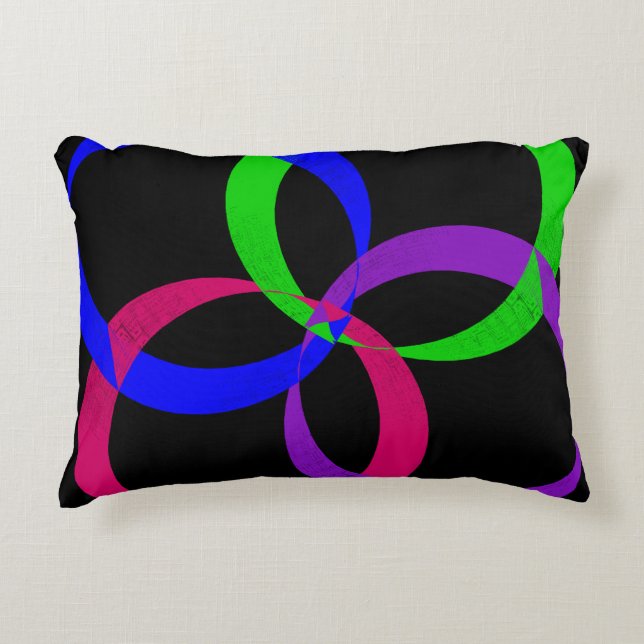 Multi Colour Interchange Geometric Accent Pillow (Front)