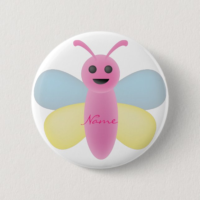 Multi-colour Kawaii Bee Thunder_Cove 6 Cm Round Badge (Front)
