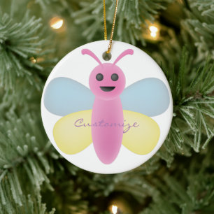 Multi-colour Kawaii Bee Thunder_Cove Ceramic Ornament