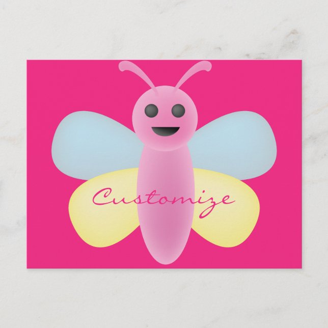 Multi-colour Kawaii Bee Thunder_Cove Postcard (Front)